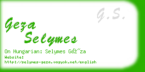 geza selymes business card